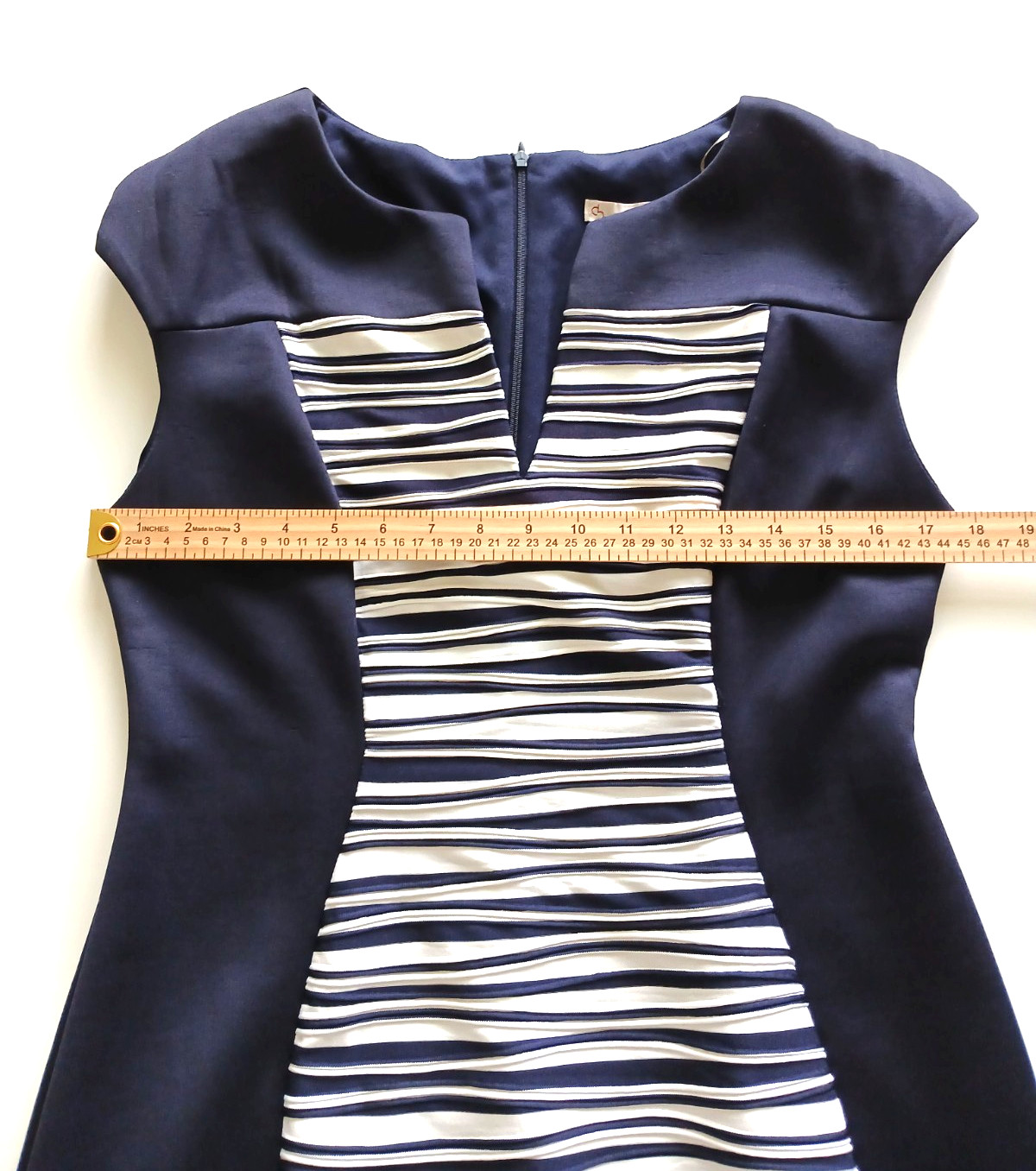 Db Established 1962 Classic Navy Blue & White Bodycon Dress Style Size 12