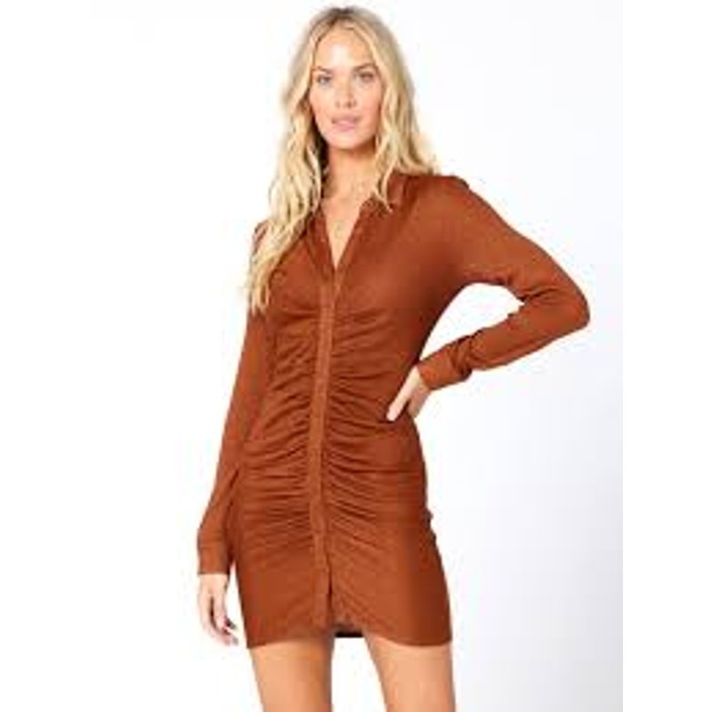 L*SPACE Scarlett Button Down Dress Small S REVOLVE STRETCHY