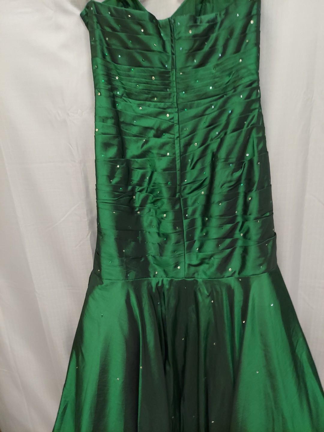Maorilee Hunter Green Gem/sequence 15/16 Torso Dropped Mermaid Dress