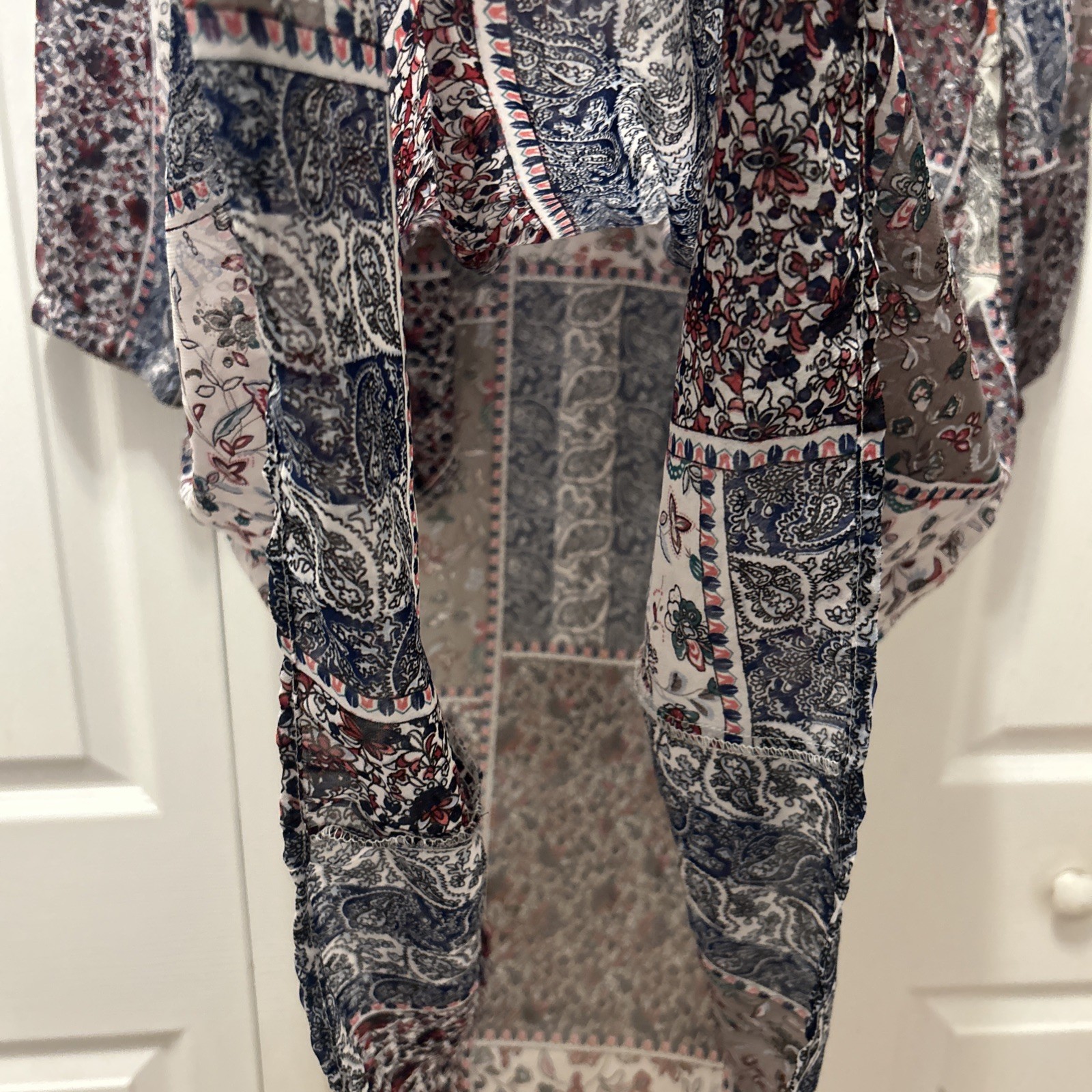 NWT Simply Noelle Flowy Boho Patchwork High Low Hem Dress With Pockets Size-S/M