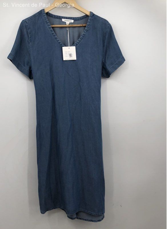 Beach Lunch Lounge Blue Denim Short Sleeve Pullover Shirt Dress Women’s M Mayla
