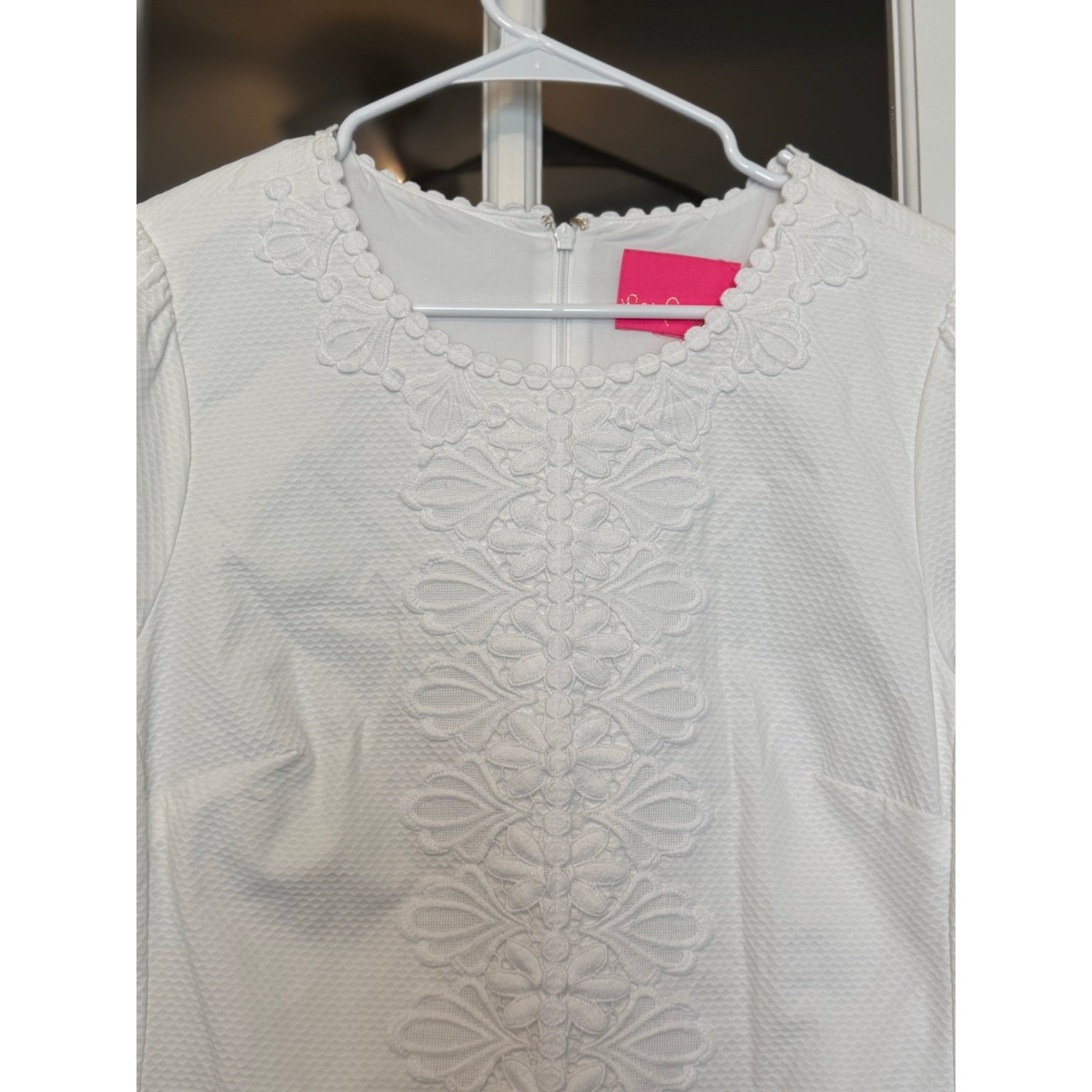 Lilly Pulitzer Maisie Stretch Piqué Shift Dress in Resort White cotton size 8