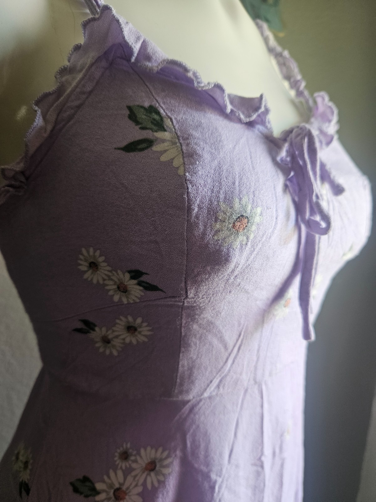 Juniors Aeropostale Ruffled Lavender Purple Daisy Spring Dress Size Small
