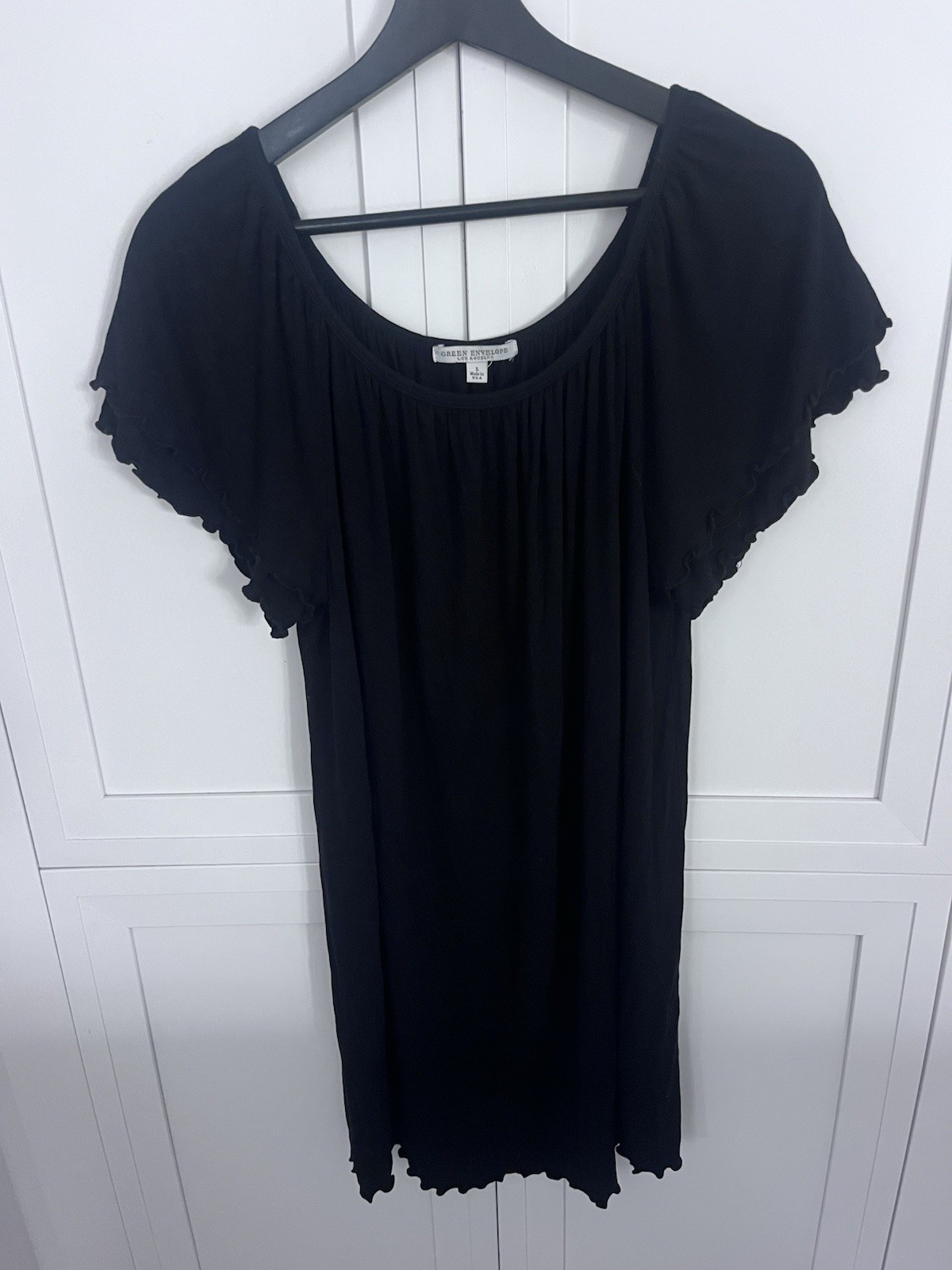 Green Envelope Los Angeles Flowy Black Dress Size Large