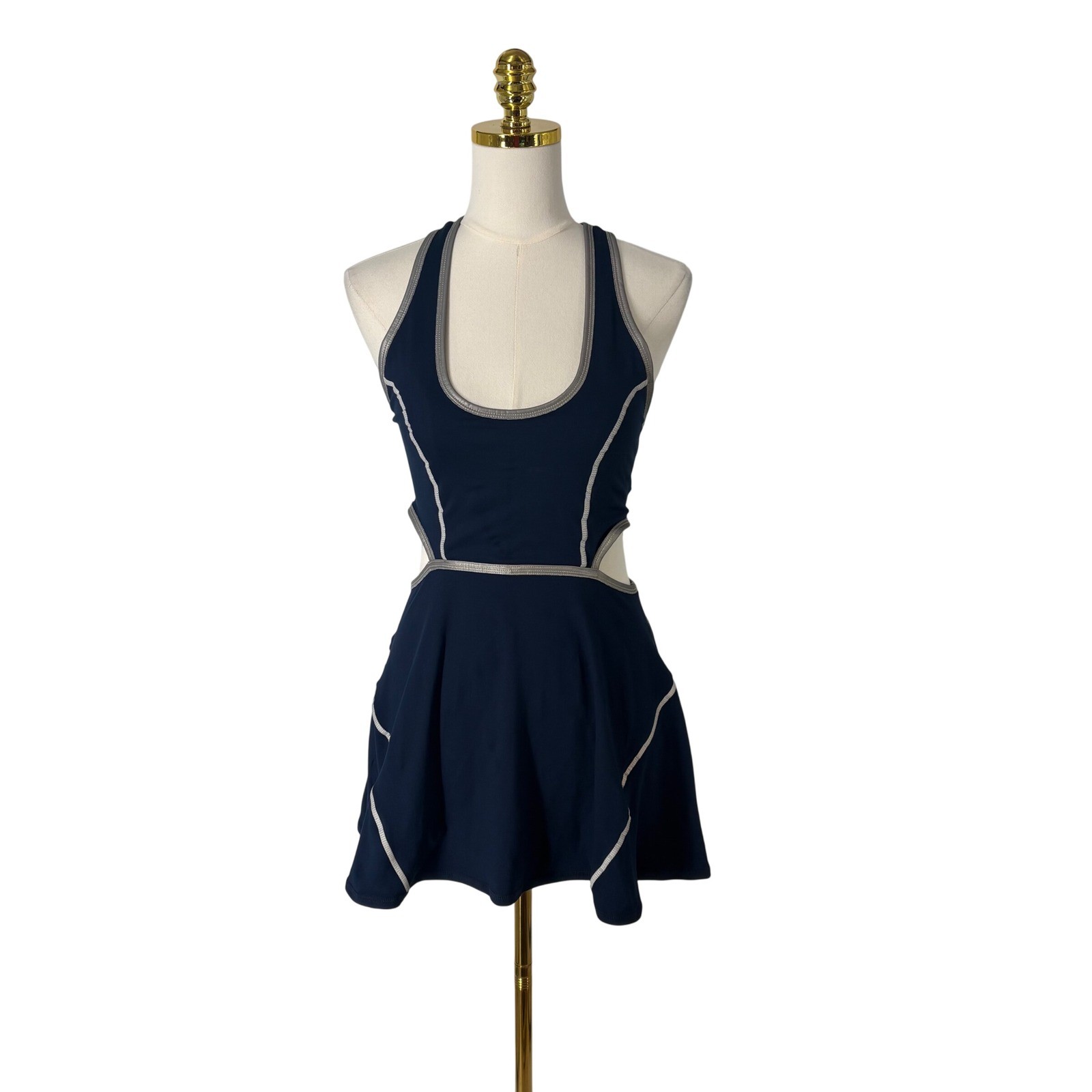 FP Movement Free People Give It A Whirl Cutout Dress M Navy Tennis Golf Stretch