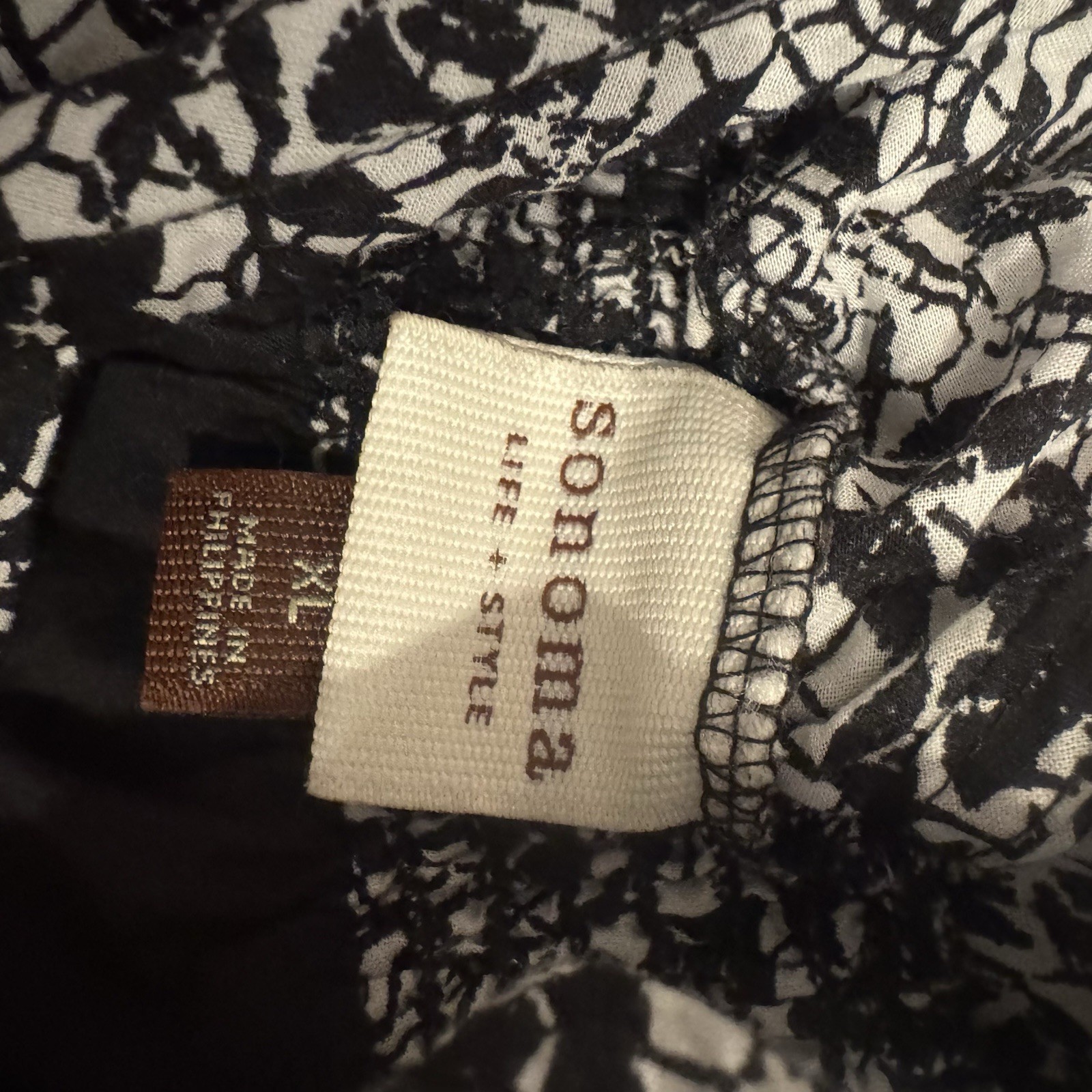 Sonoma Life & Style black white & purple sleeveless v-neck midi sundress size XL