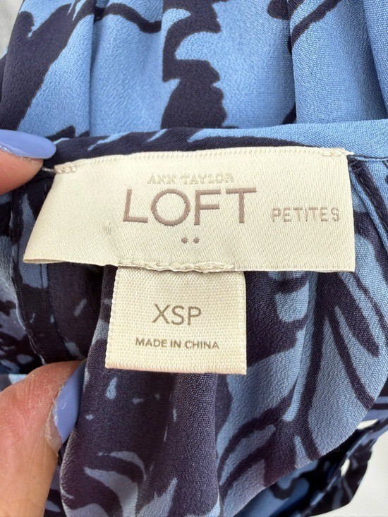 Loft Blue Floral Halter Maxi High Low Keyhole Vacation Summer Boho SZ XS-P