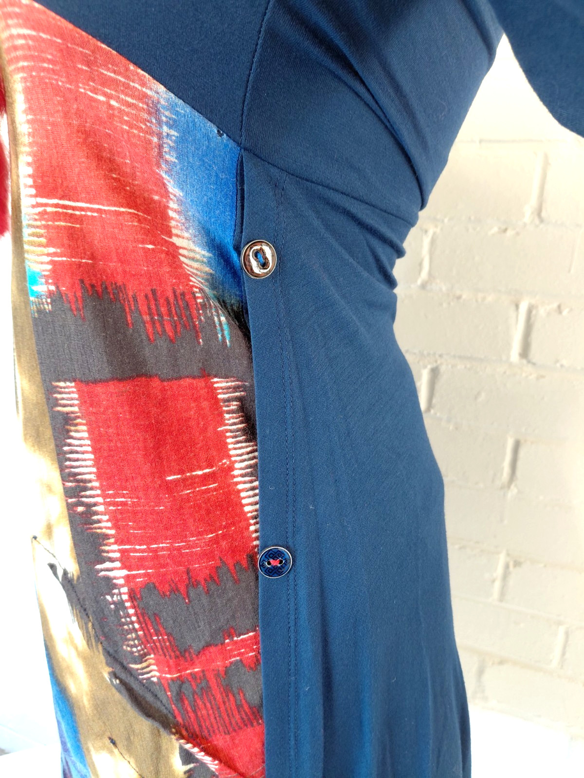 Save The Queen Dress Medium Colourful Abstract Slight Stretch Feather Detail
