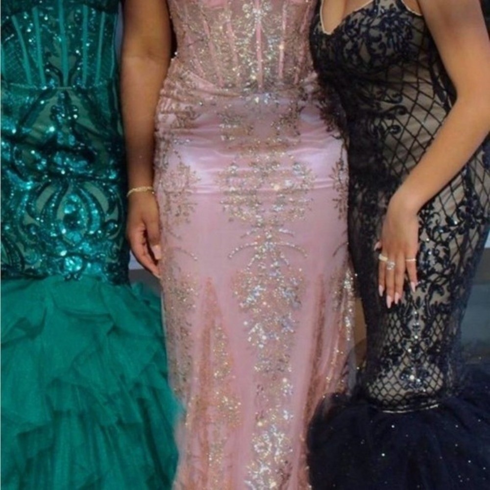 Cinderella Divine Rose Gold Sequin Mermaid Prom/Quinceanera Gown Dress Size 6