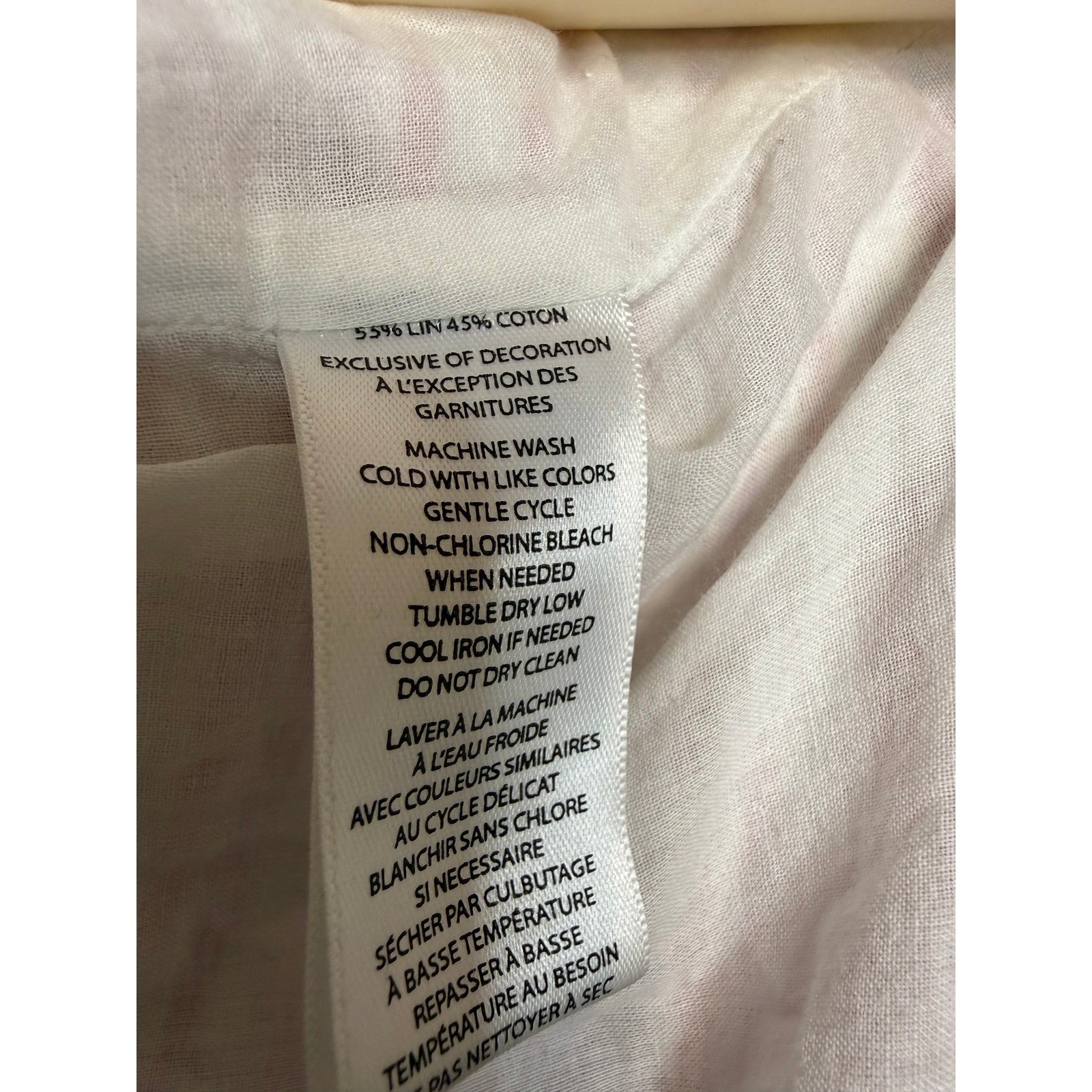 BEACHLUNCHLOUNGE Striped Pink Rose Embroidered Boho Linen Blend Daphine Dress XS