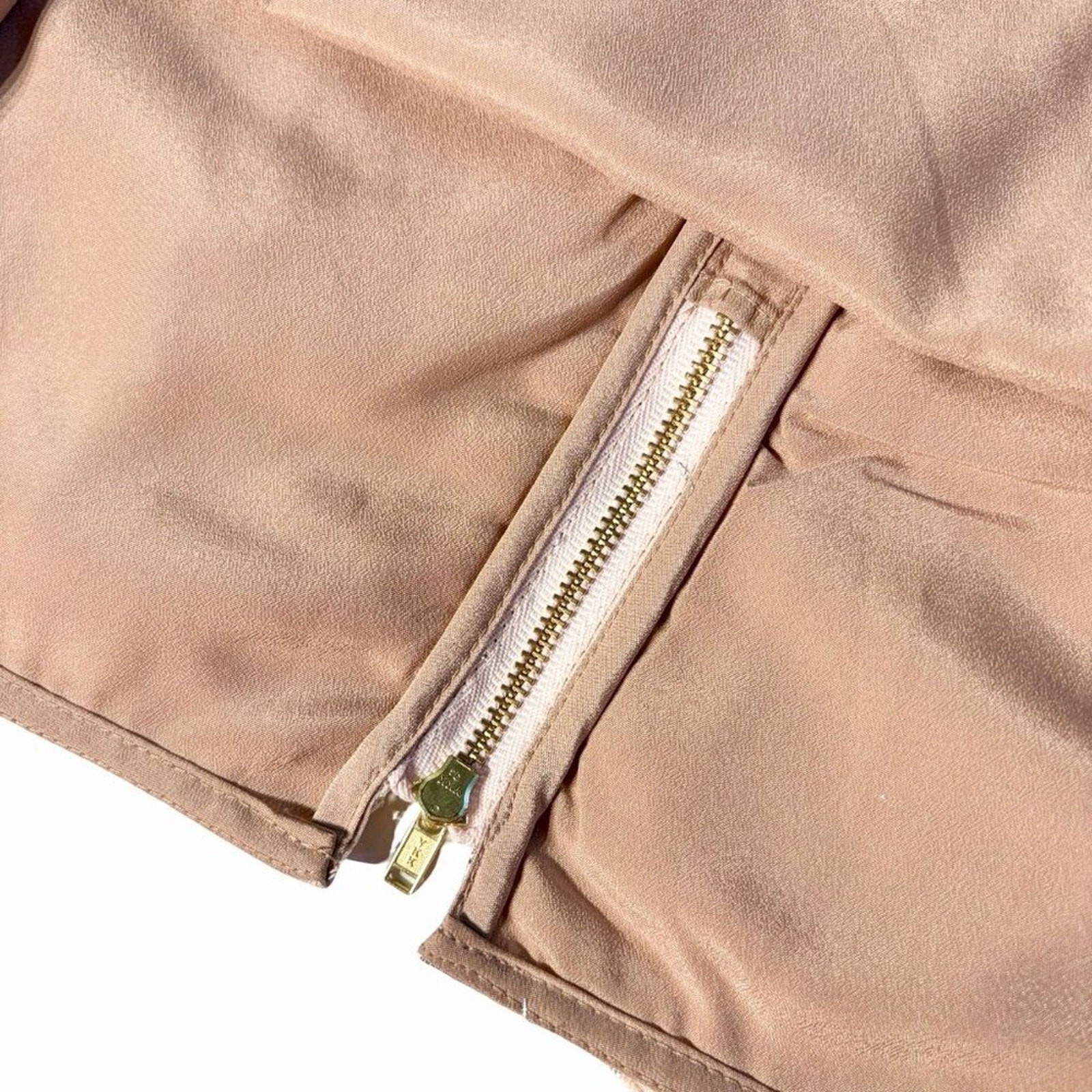 Self-Portrait Metallic Fil Coupe’ Ruffle Minidress in Blush Pink Sz 4 Sprng 2016