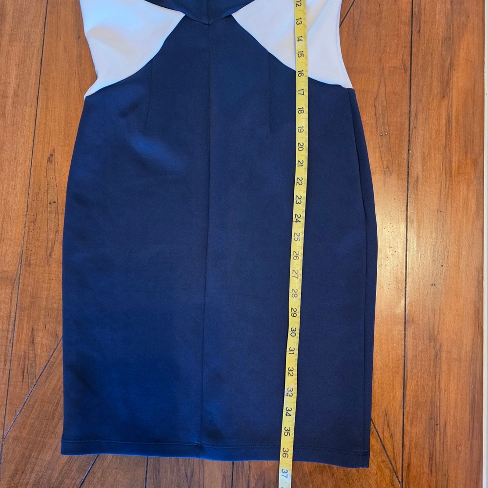En Focus Studio Navy Colorblock Sleeveless Sheath Dress Office Siren