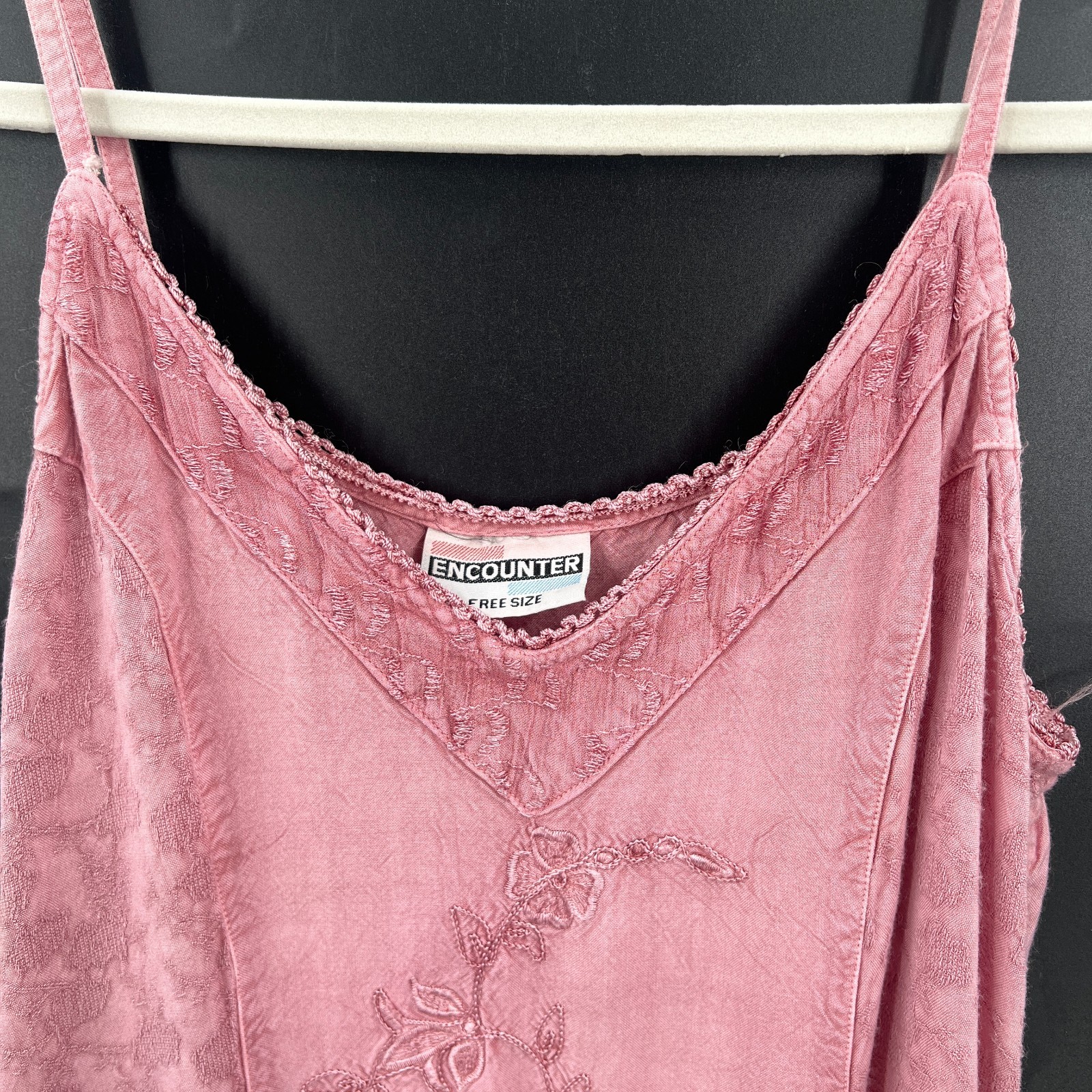 Encounter Pink Hippy boho fairycore festival Embroidered Dress Free Size M L