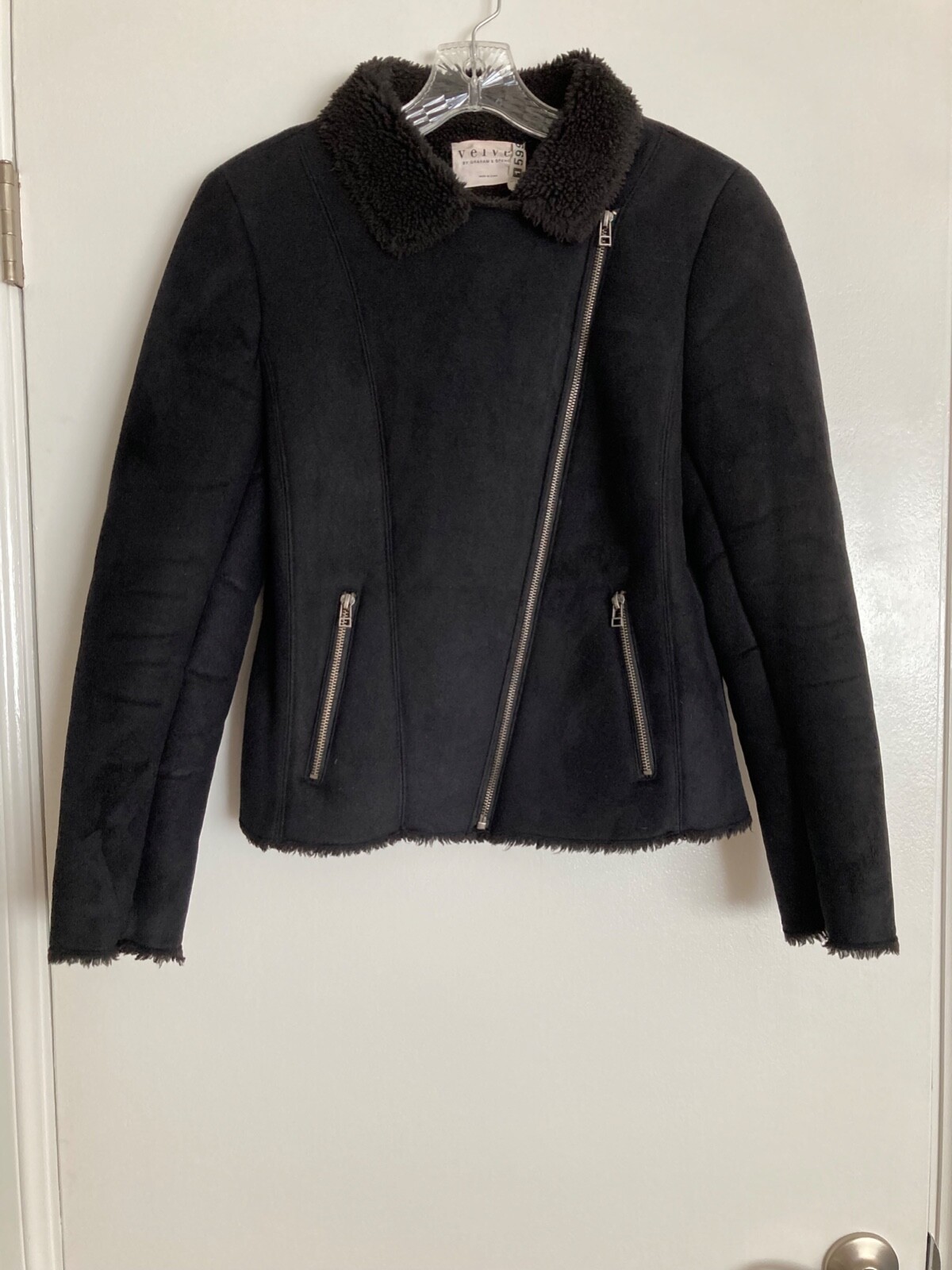 Velvet Women Jacket Front Zipped Pockets Zipped Size S Good Cond After Dry Clean