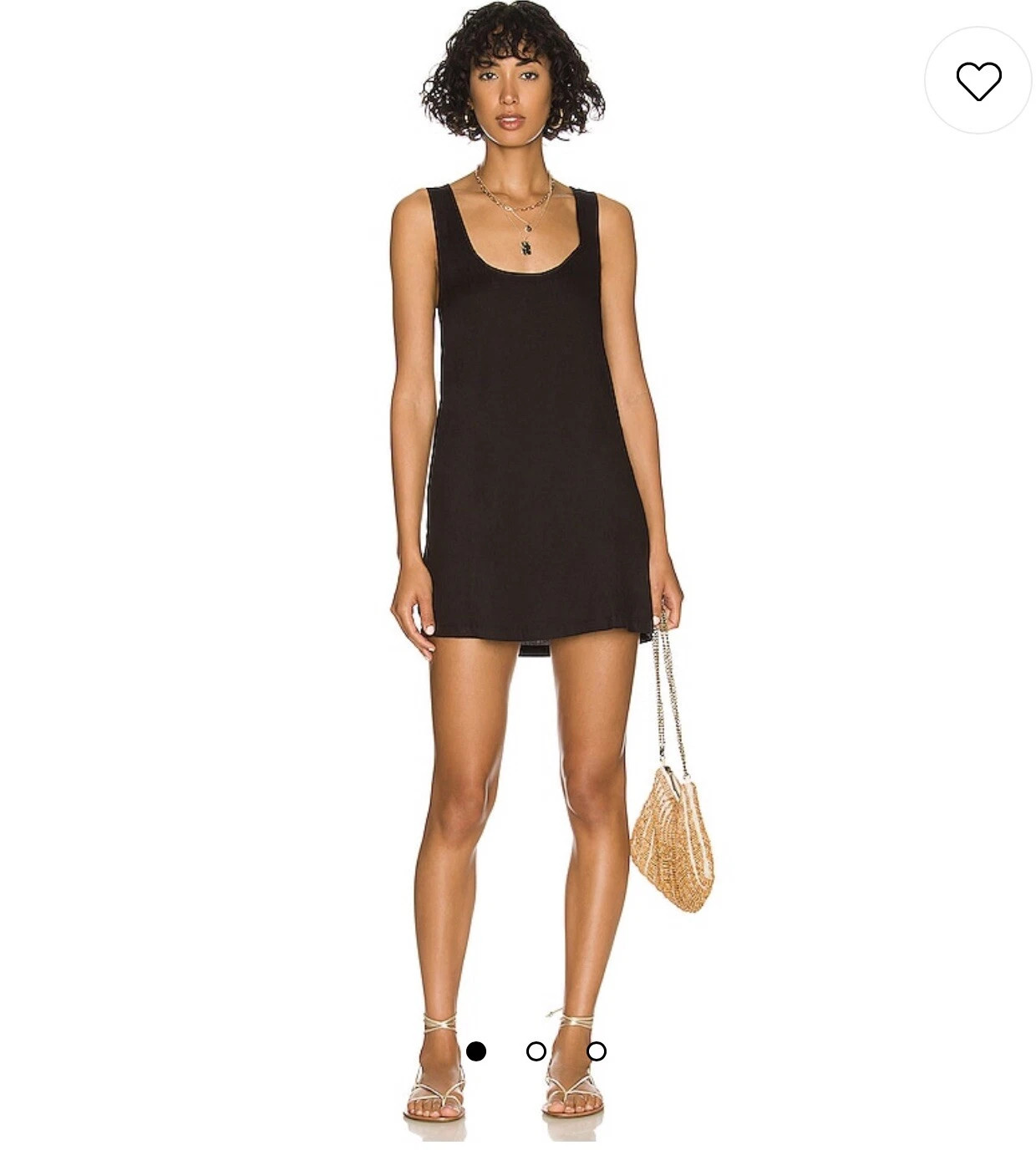 WeWoreWhat Mini Shift Dress Medium in Black Lined Blend- New