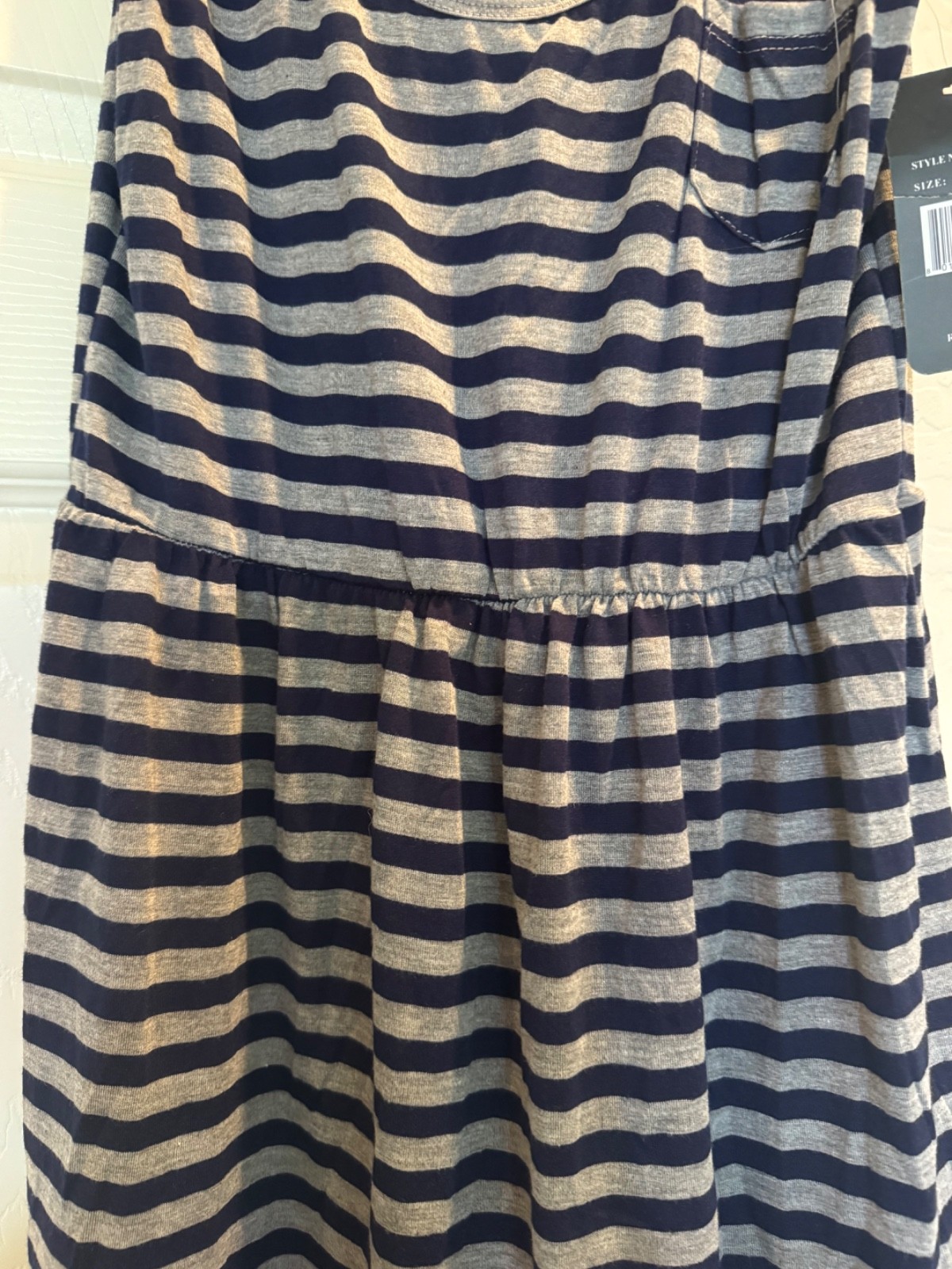 NWT Just Love Stripe Sleeveless Tank Dress Beachwear Cruise Size Large Stretchy