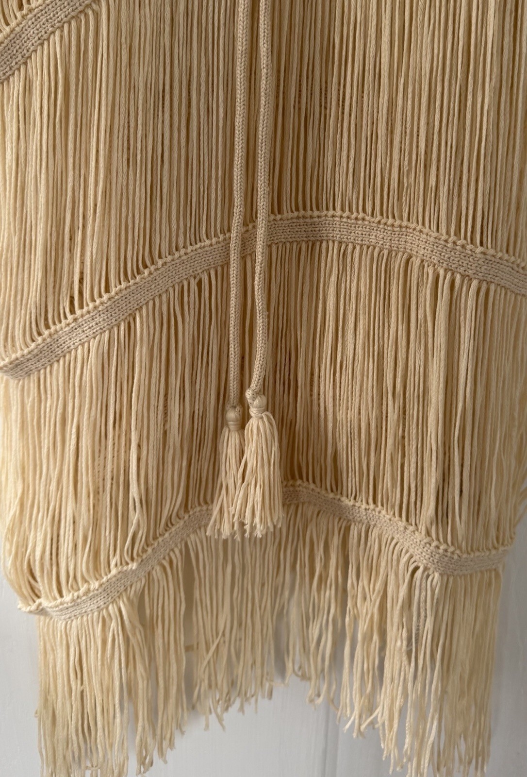 String Fringe Deep Vneck Plunging Dress Almond Color One Size Shein Boho Coverup