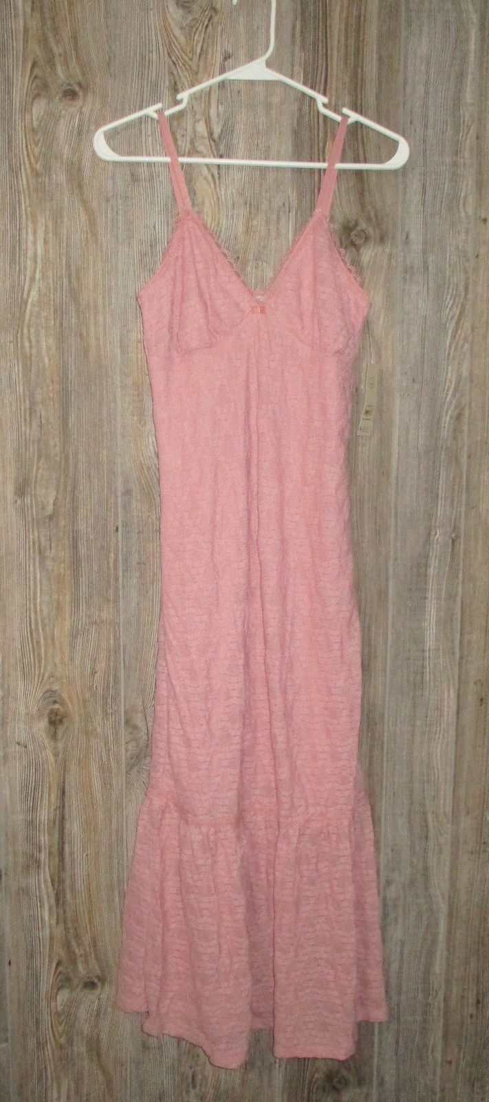 No Boundaries New Womens Pink Lace Trim Spaghetti Strap Maxi Dress Sz Small 4-6