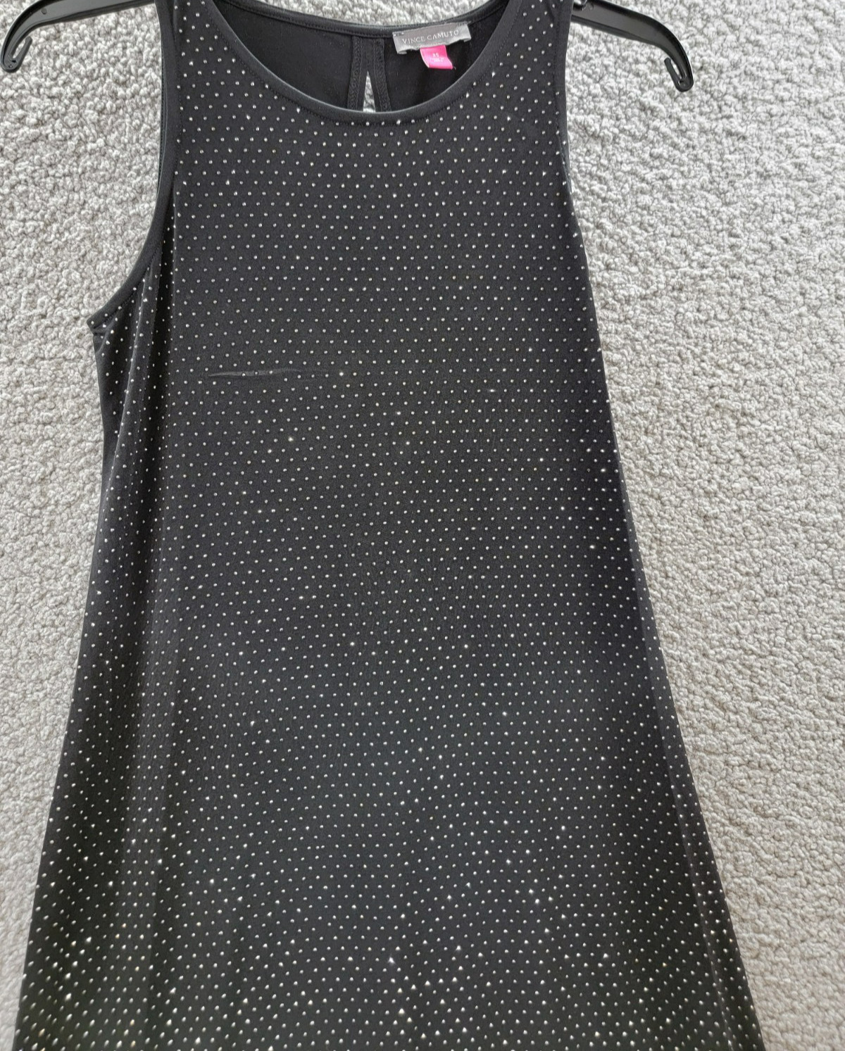 Vince Camuto Shine Crew Neck Back Keyhole Sleeveless Dress Women’s XS Black