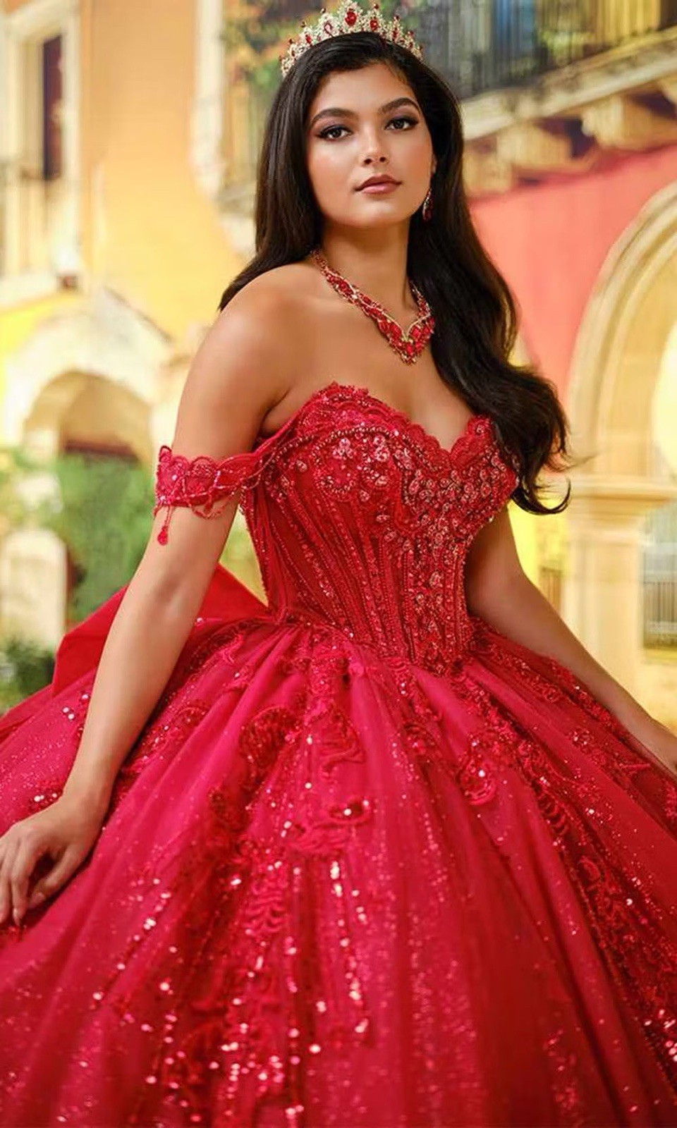 Princesa by Ariana Vara PR30229 Basque Waist Beaded Sweet 16 Dress