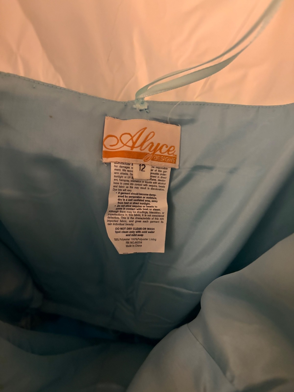 aqua prom dress size 12, halter, strapless, petticoat included, garment bag