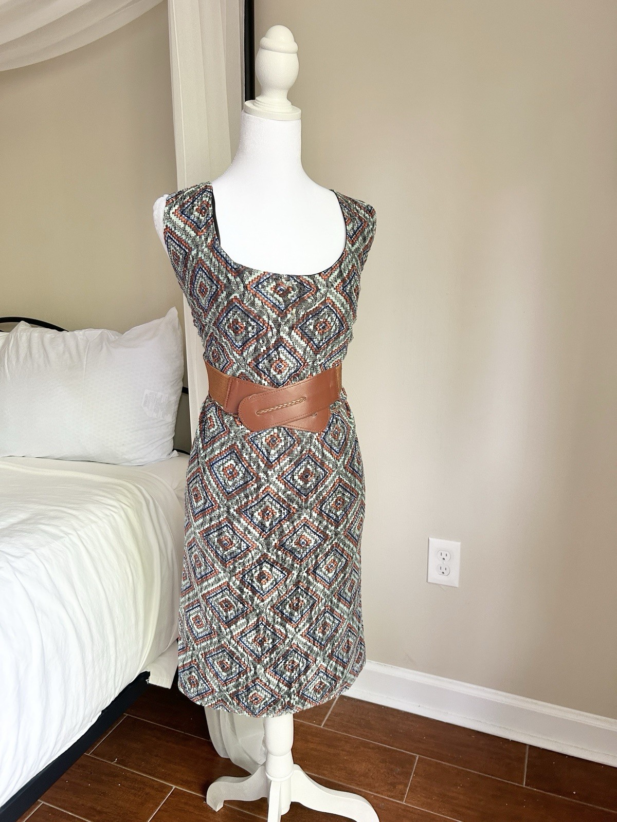 soho apparel ltd dress geometric sheath sleeveless knee length 3x plus