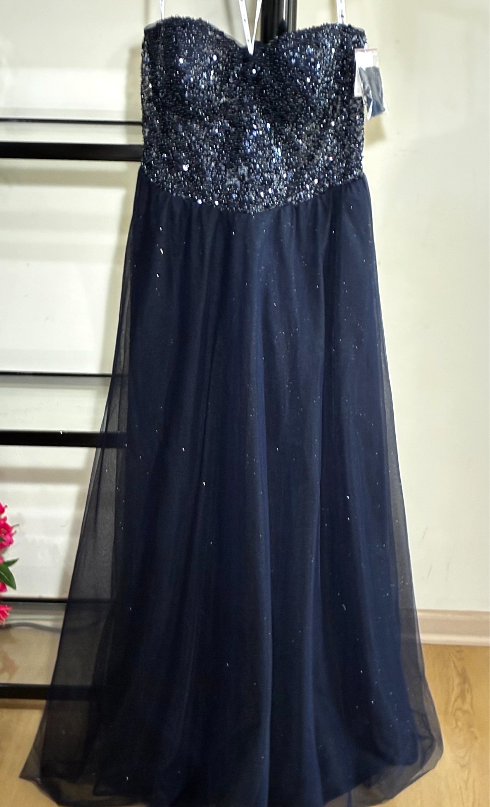 NWT-Jules&Cleo-Glitter Sheer Beaded Bodice Strapl’s Tulle/POCKETS-Sz 18-Ret $300
