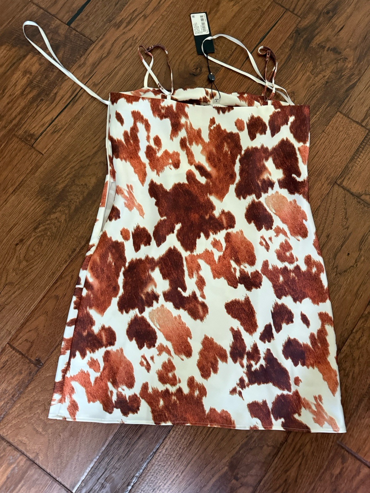 Gianni Bini Sami Cow Hide Satin Mini Dress New! Sz 4 Texas Longhorn UT