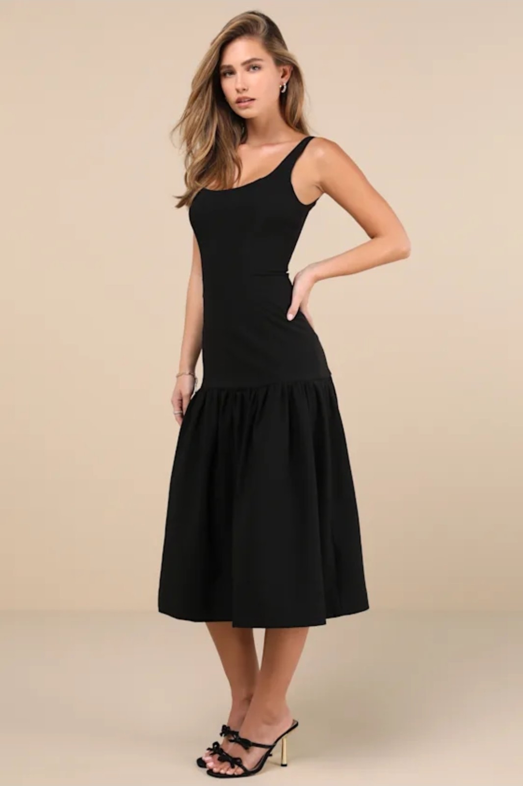 Rare London, Drop Waist Sleeveless Dress, Black, Women Size 4