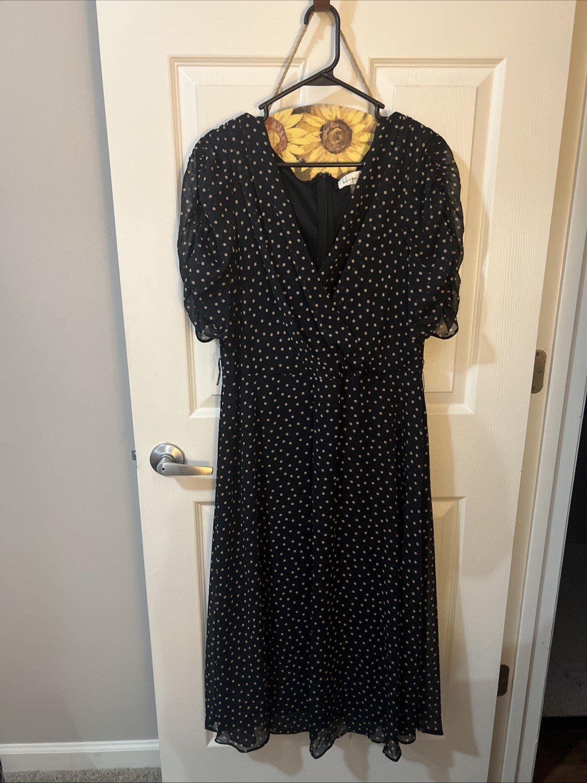 Harper Rose Women Dress Short Sleeve Navy Polka Dot Size 14