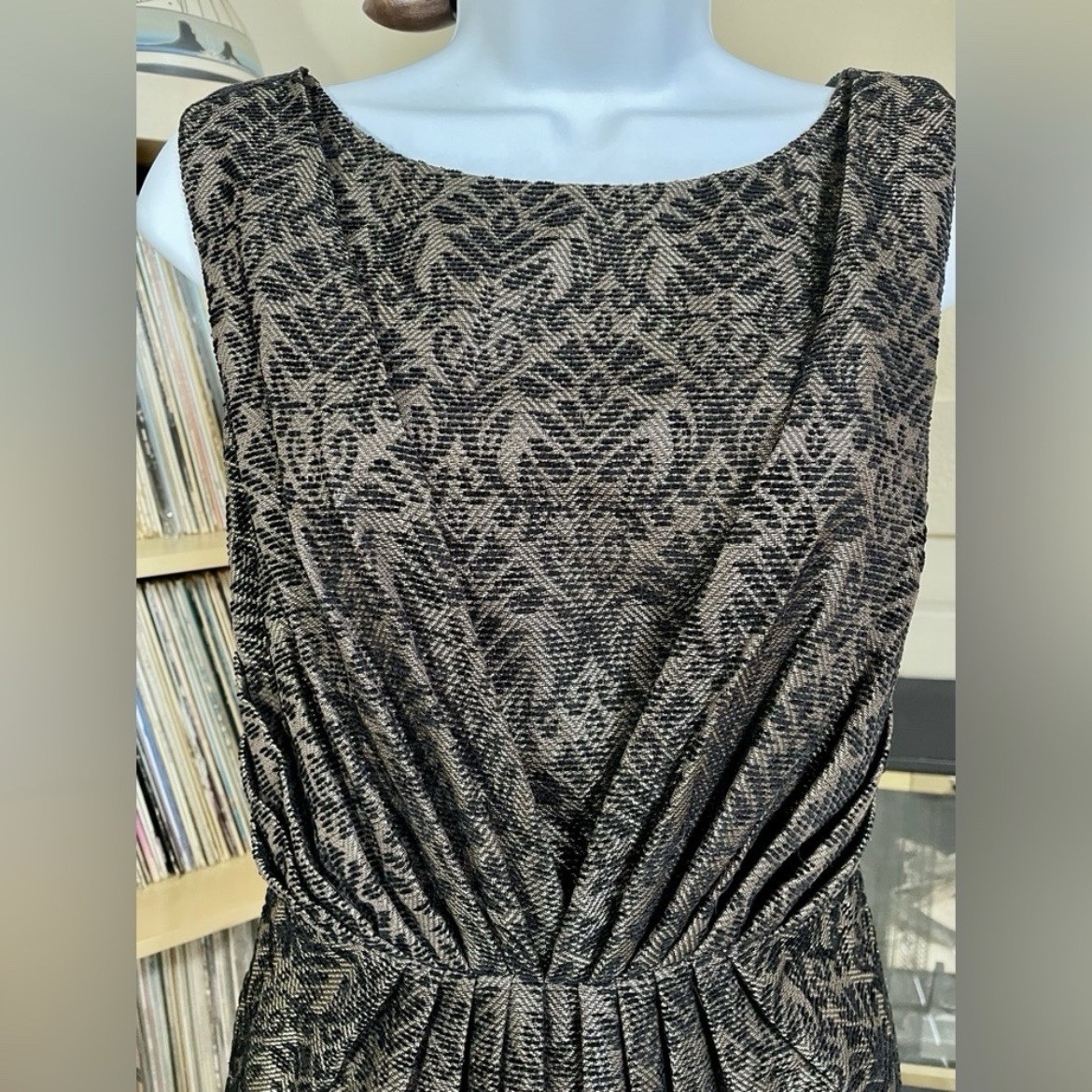 Elegant Vintage-vibe, Max & Cleo Black Textured Cocktail Party Dress Size 8