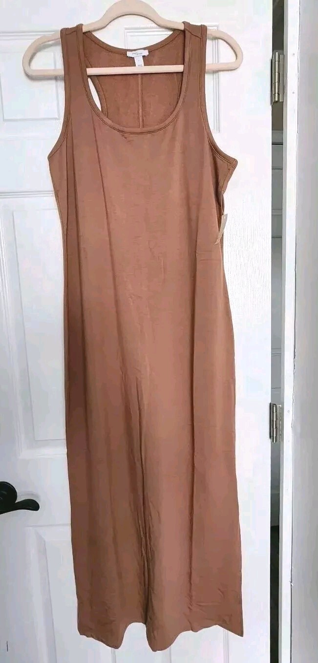Racerback Maxi Tank dress by Daily Ritual Brown, size Large