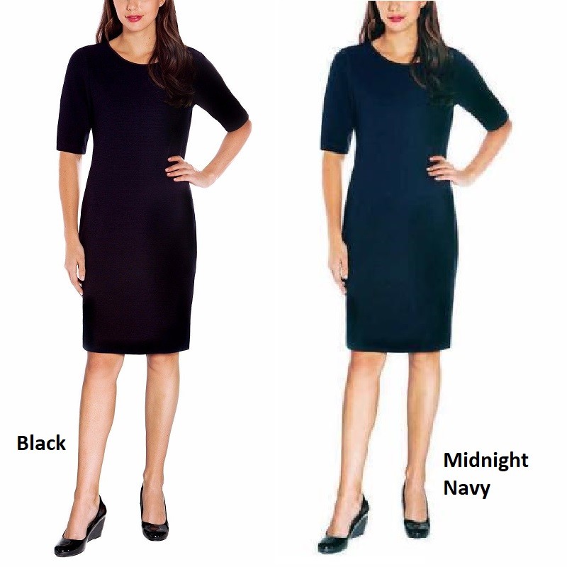 Mario Serrani Italy Textured Knit Stretch Formal Dress Elbow Sleeve, Womens, NWT