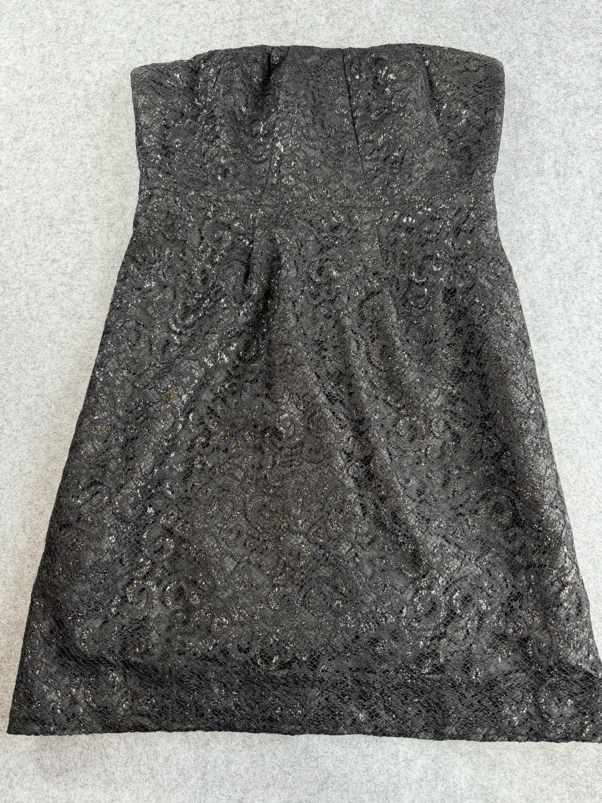J.Crew Women’s 4 Strapless Corseted Shimmery Lace Little Black Event Dress