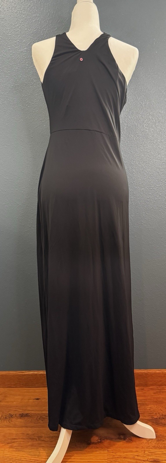 Red Carter Black Solid Halter Cutout Sleeveless Stretch Maxi Dress L