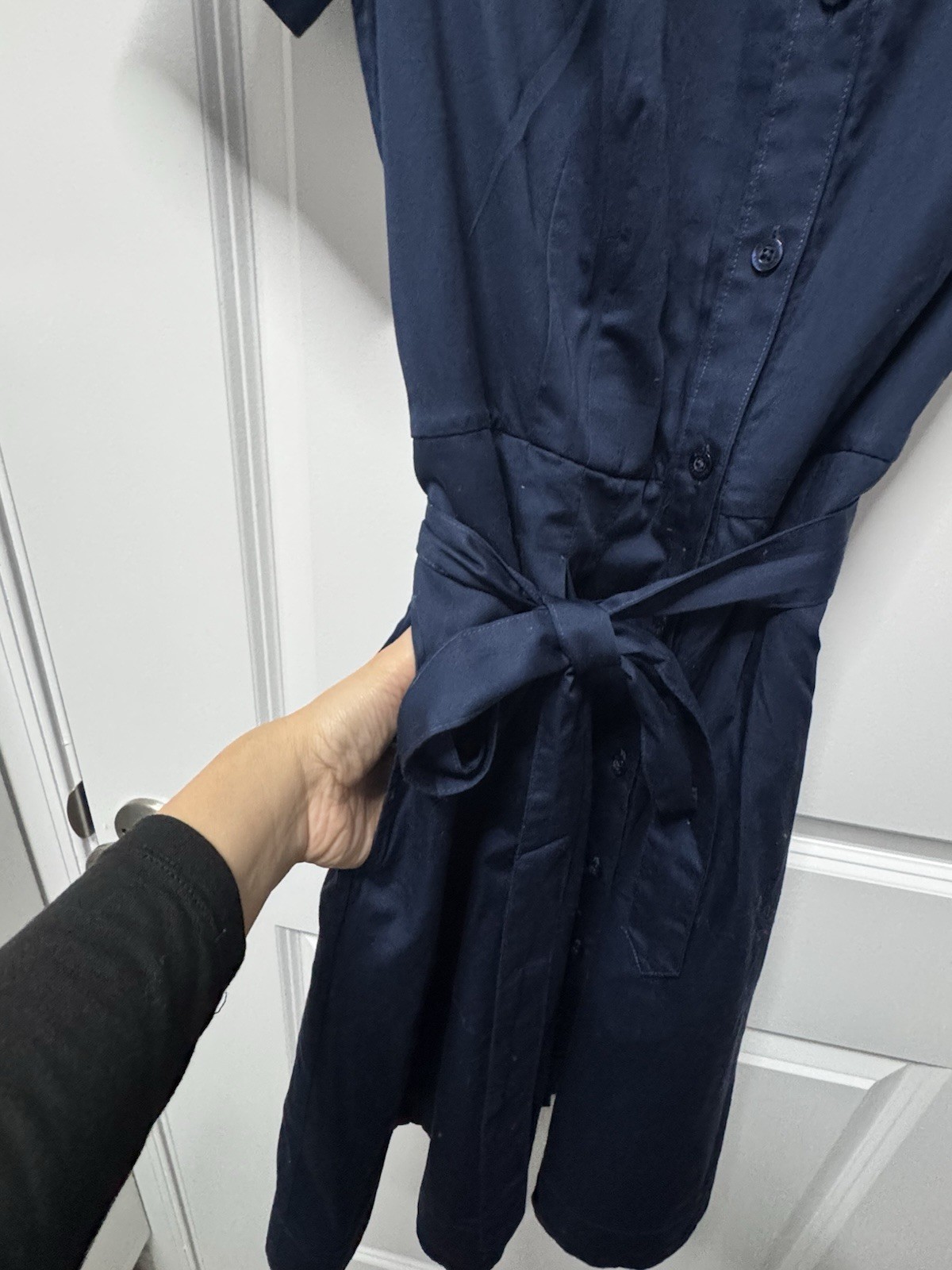 Brooks Brothers Safari Navy Blue Double Breasted Belted Shirtdress Size 4 career