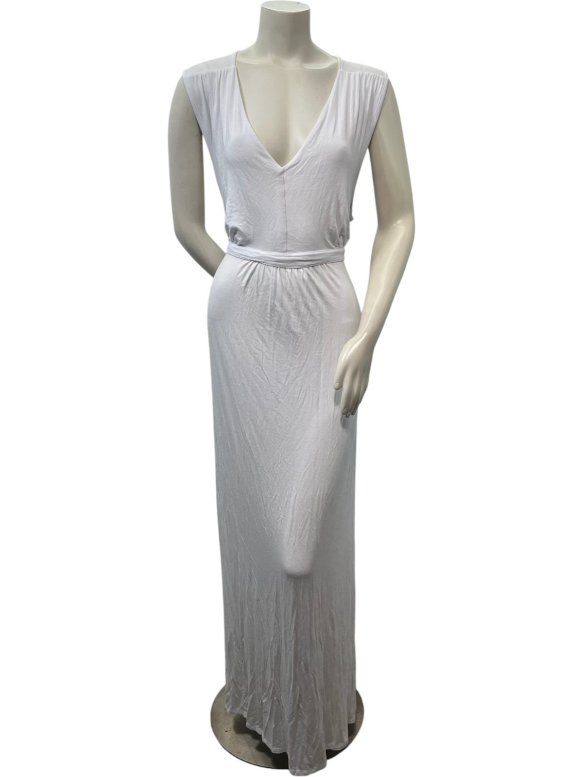 24 Seven Dress Womens Plus Size 2X White Vneck Belted Sleeveless New