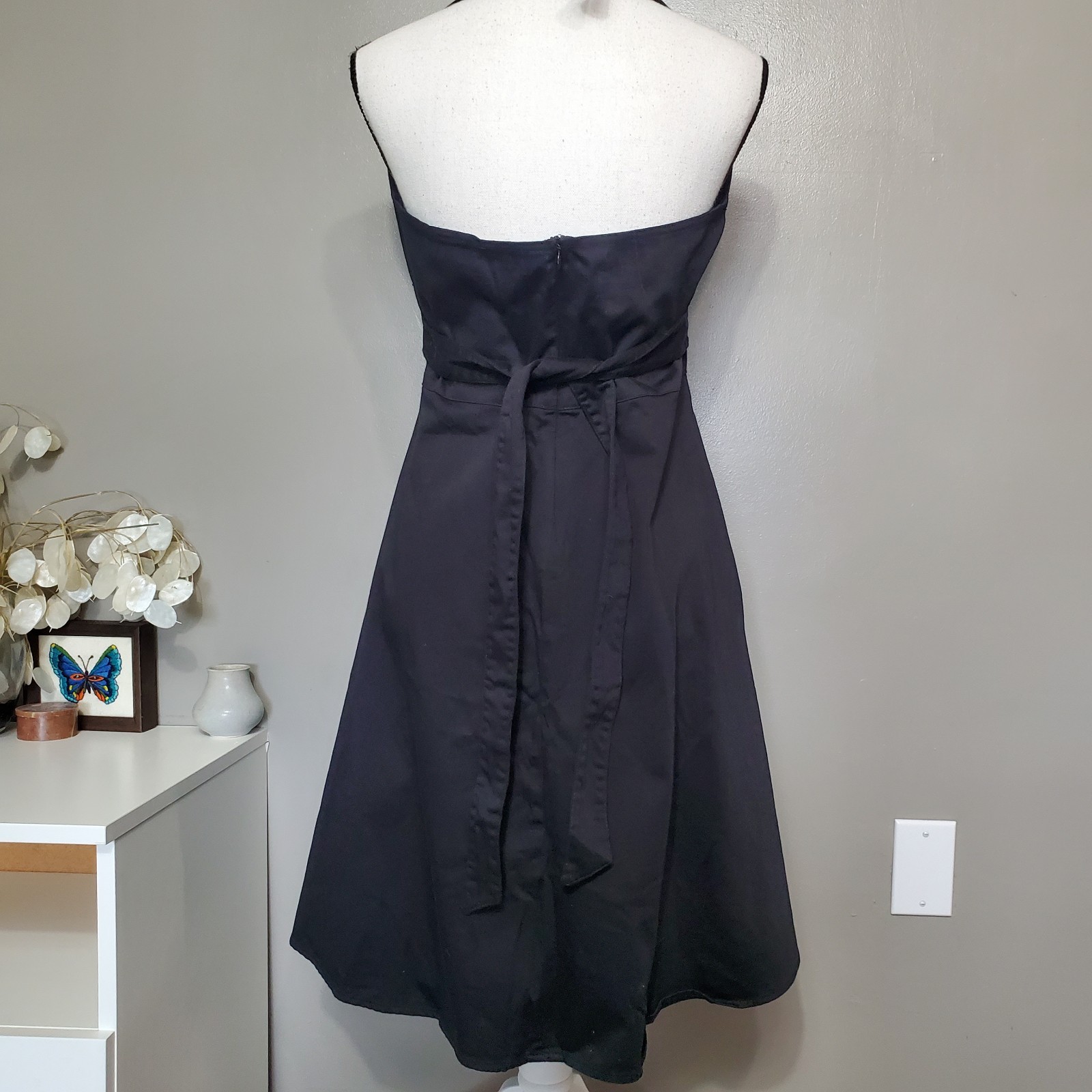 Rock Steady Halter Tie Dress Size XL Black Pinup Red Button Swing Rockabilly