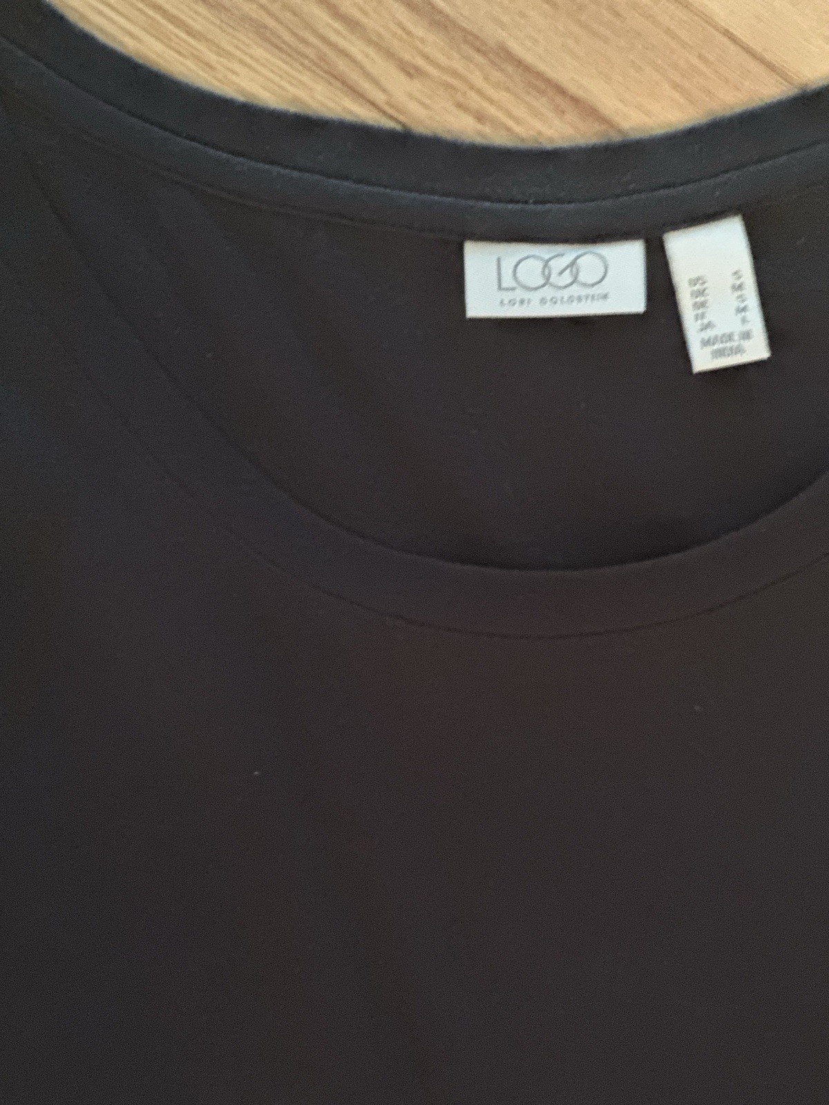LOGO Lori Goldstein Dress Womens Small Shift Tank Black White Eyelet Tie Dye