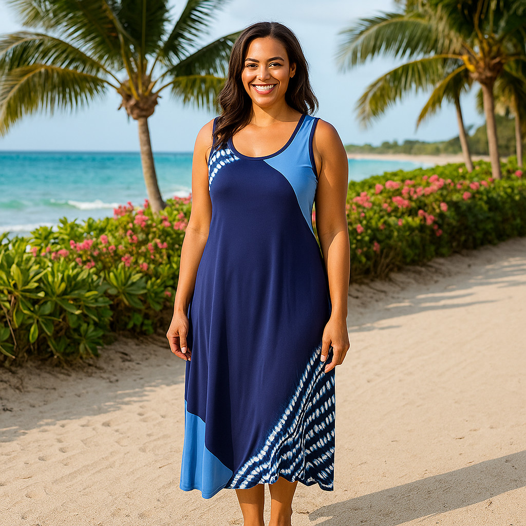 Style Co Bodycon Maxi Dress Juniors Medium Blue Sleeveless Stretch Sundress Sexy