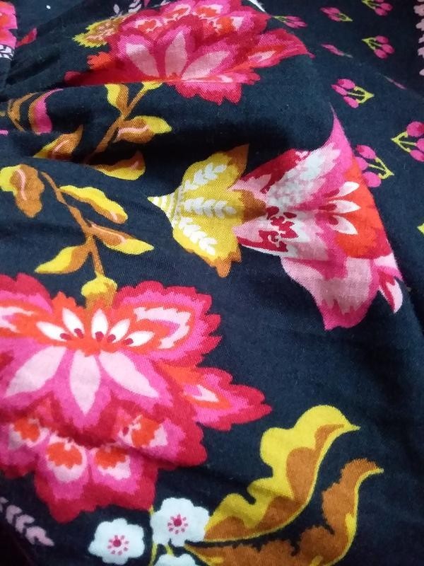 Boohoo Multicolored Botanical Print Tiered MIDI Dress Size M