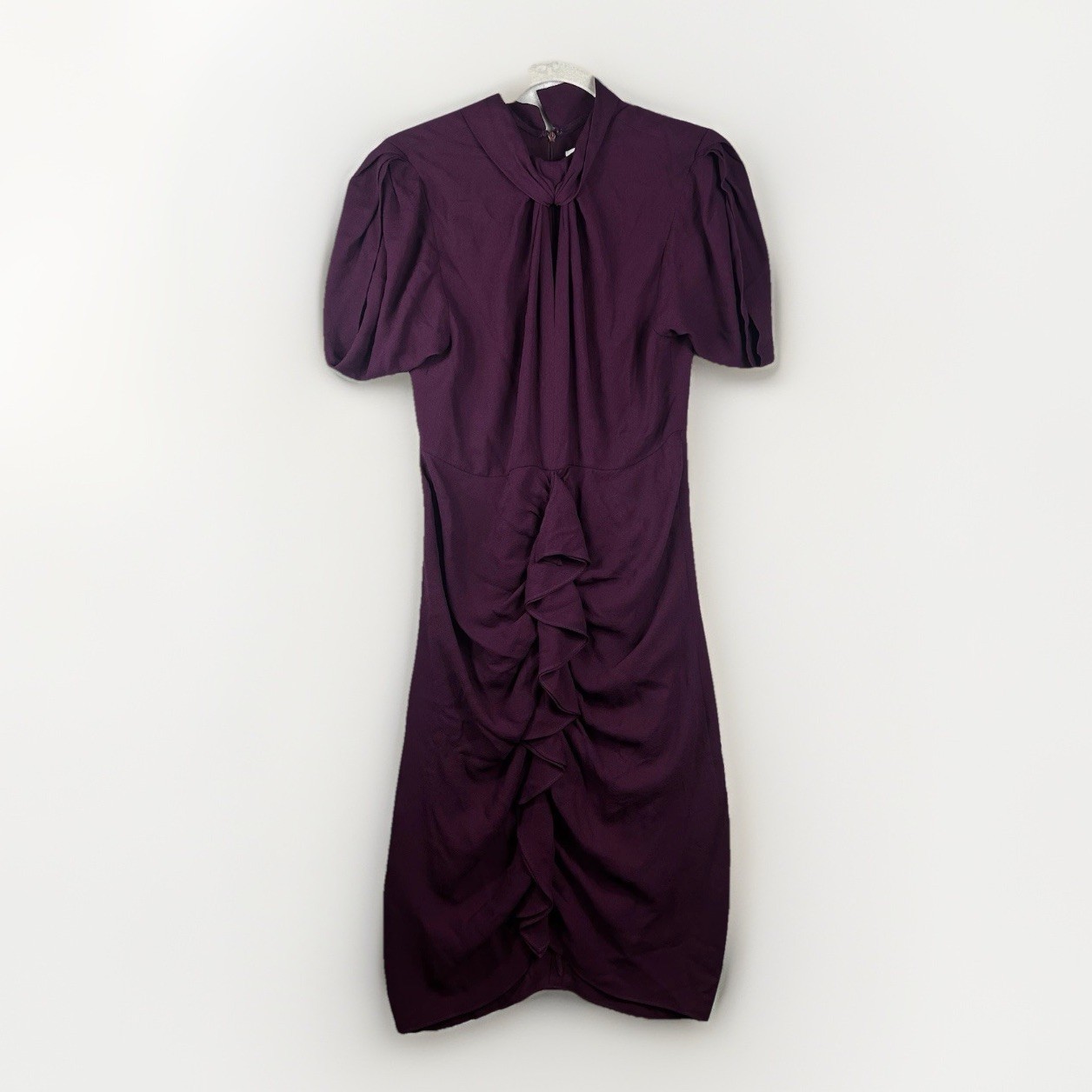 3.1 Phillip Lim Dress Size 8 Burgundy Silk Ruched Modern Elegance Designer