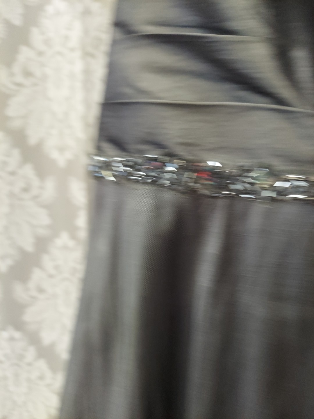 Cassandra Stone Lt Charcoal Sequin Pleated Bust (Lacebk Adjust Sizing)sz18w prom