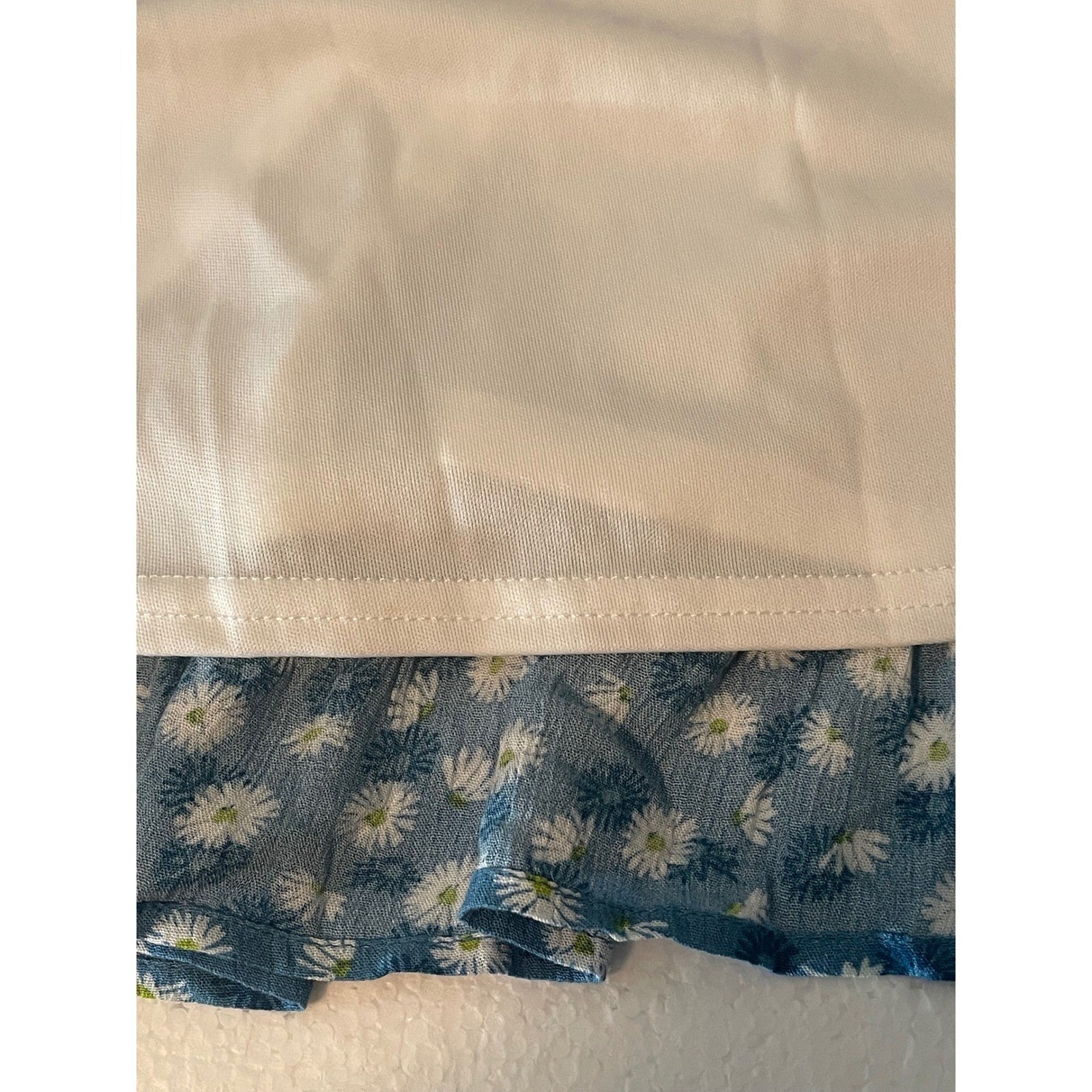 Altar State Blue Daisy Print Flutter Sleeve Tiered Ruffle Dress M boho peasant