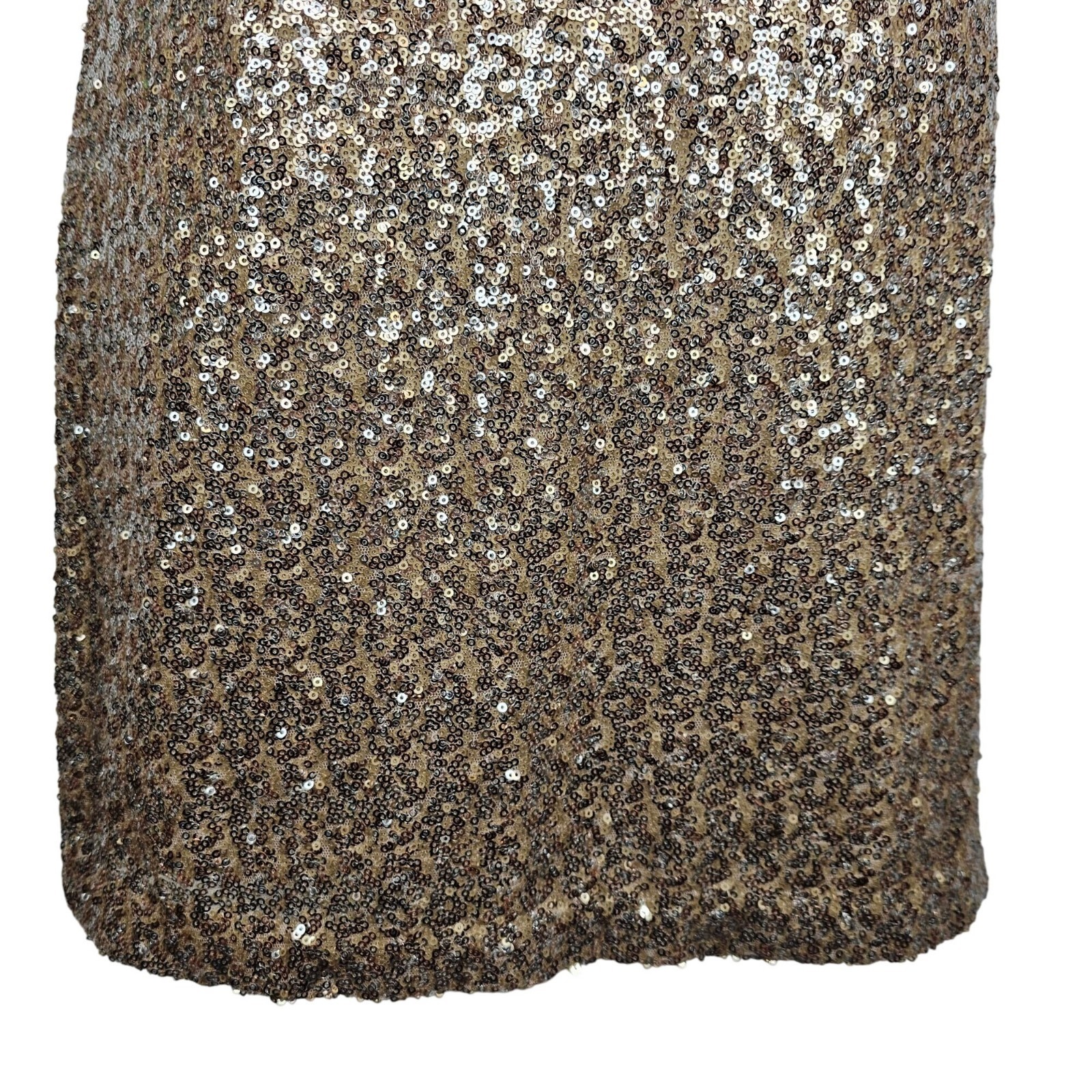 Party Glam Chic Gold Shimmer Sequin Sparkle Y2K T-Shirt Mini Dress Small Lined