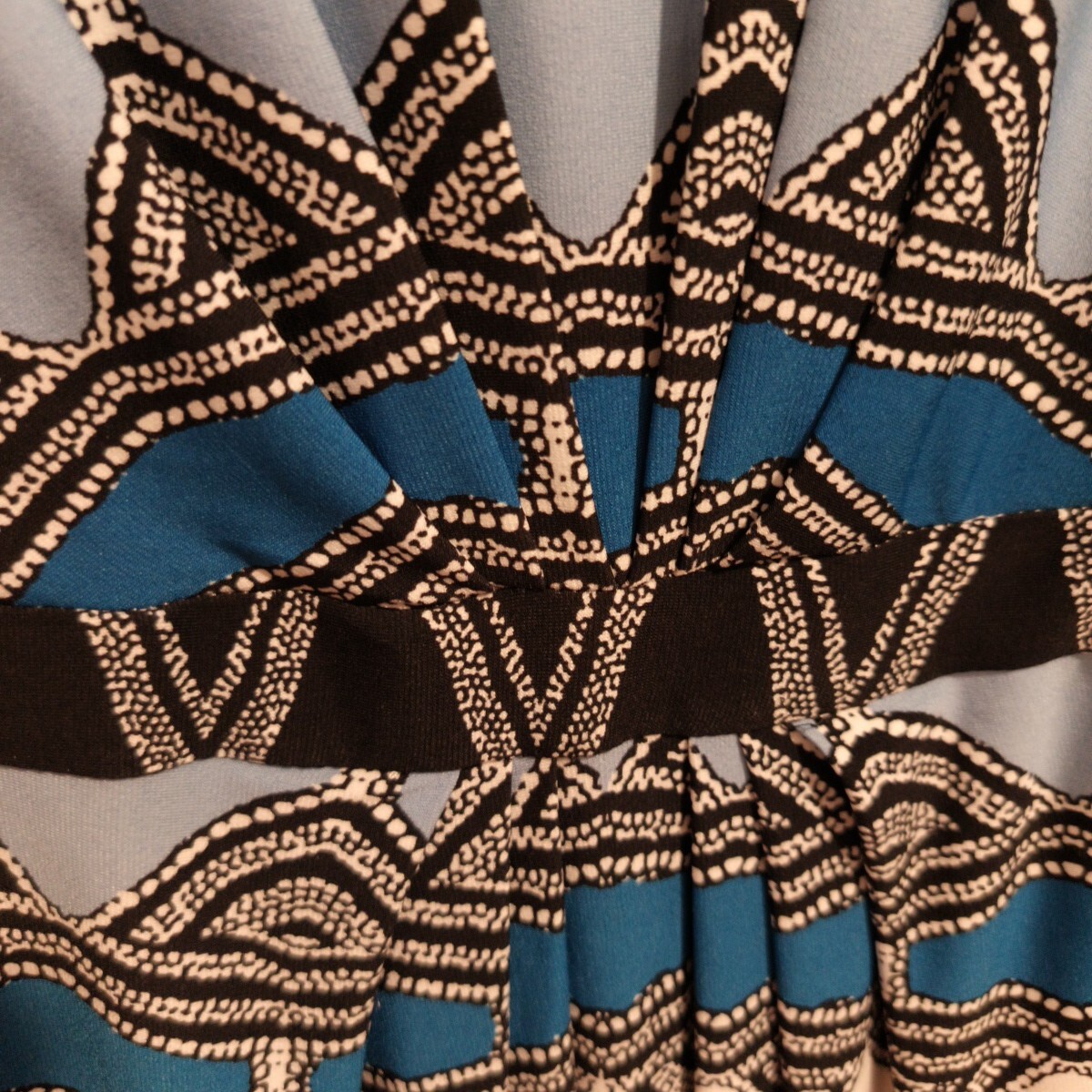 Donna Morgan Dress Size 6 Geometric Sleeveless Tank-Top Design Blue Multicolor