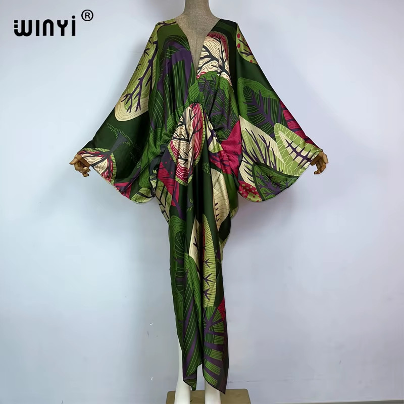 Sexy Bech High-Quality Hand-Rolled Feel Silk Rayon Fashion Print 2021 Maxi Wome