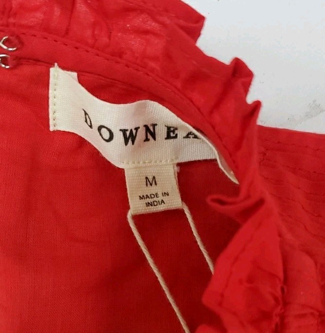 New DOWNEAST Be Mine Tiered 100% Cotton Dress True Red Size M