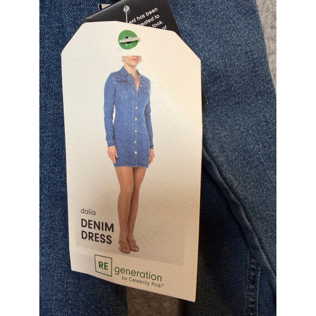 REgeneration by Celebrity Pink Dalia Denim Dress Blue Long Sleeve Mini S NEW