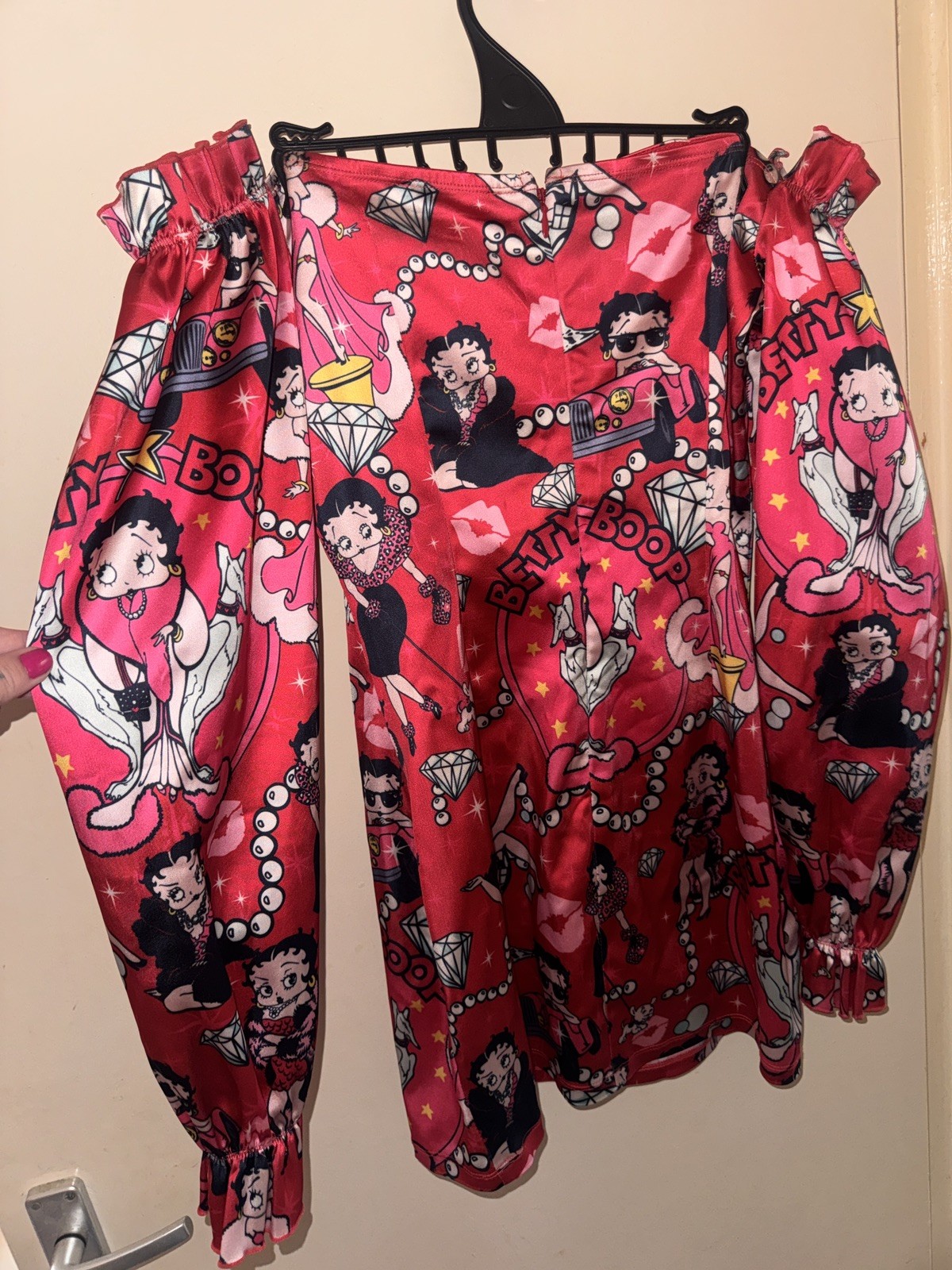 Dollskill Betty Boop Lover Catch A Kitten Satin Dress Limited Edition M NWT